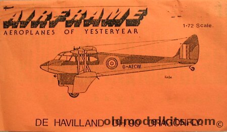 Airframe 1/72 De Havilland DH-90 Dragonfly - Bagged plastic model kit